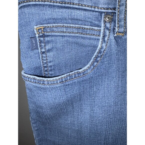 Lee Relaxed Fit Women 2 30X20 Blue Jean Mid Rise Capri Stretch Denim - Picture 3 of 8